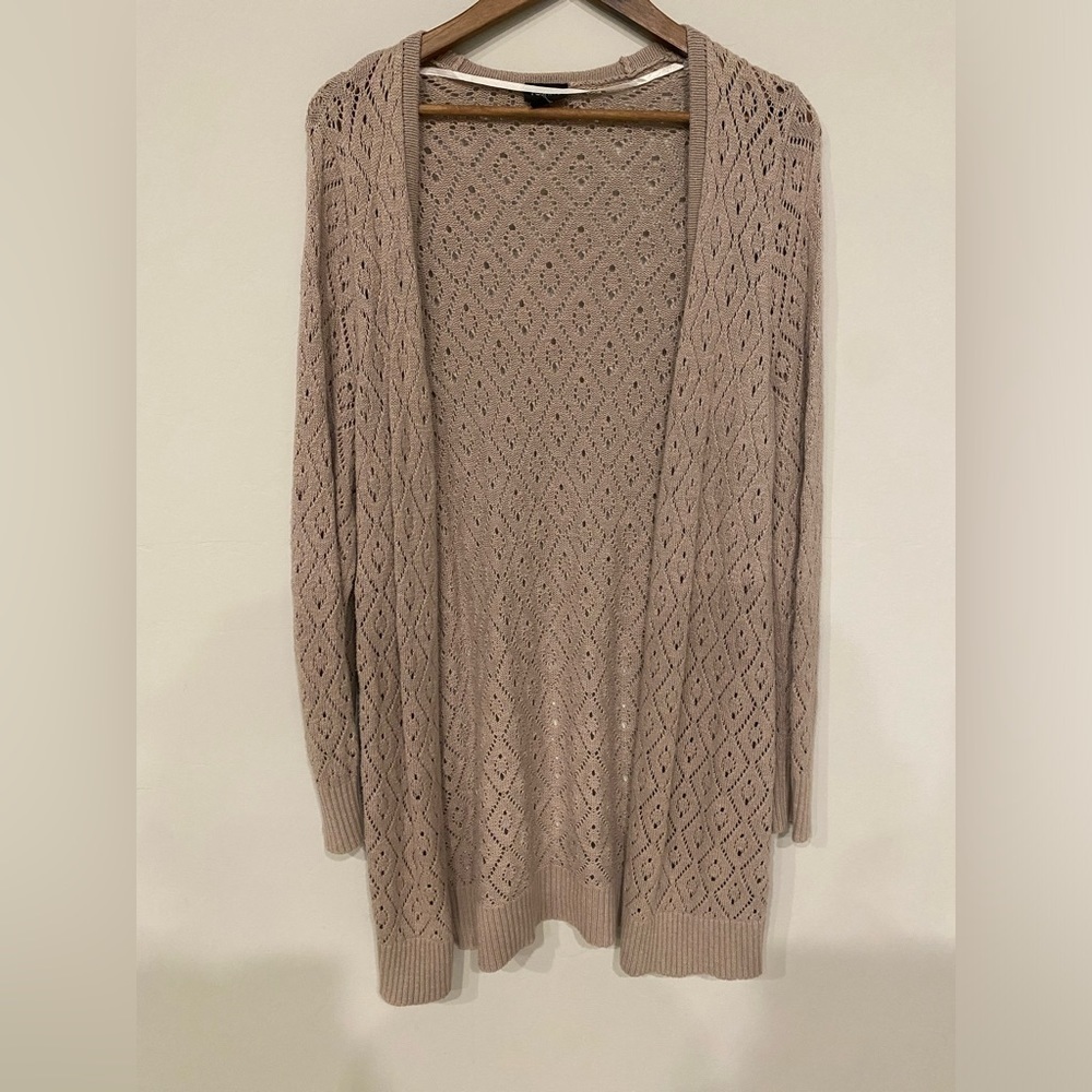 Torrid - Taupe Pointelle Button Front Boyfriend C… - image 2